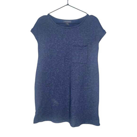 A Pea in the Pod Maternity Heatherd Blue Short Sleeve Pocket T-Shirt Size Small - Picture 1 of 6